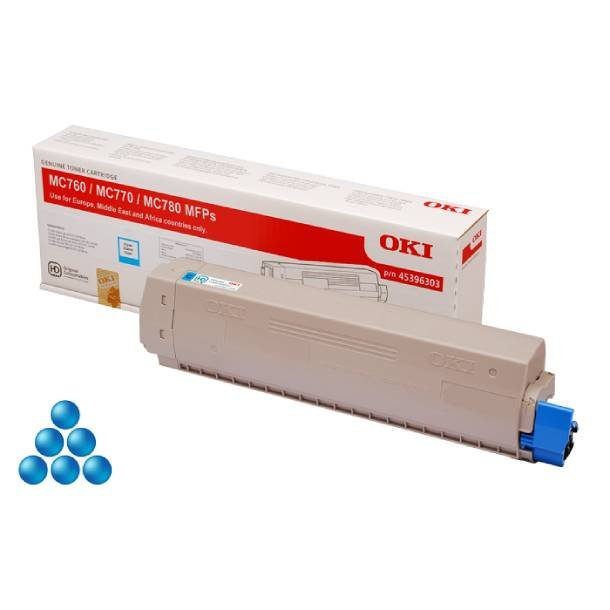 OKI MC 760/770/780 C lasertoner - 45396303 Original - Cyan 6000 sider