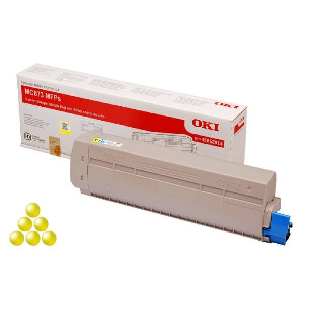 OKI MC 873 Y lasertoner - 45862814 Original - Gul 10000 sider