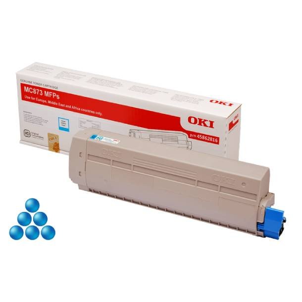 OKI MC 873 C lasertoner - 45862816 Original - Cyan 10000 sider