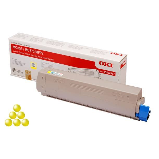 OKI MC 873 Y lasertoner - 45862837 Original - Gul 7300 sider