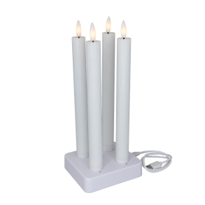 LED kronljus, vit, 4 st, uppladdningsbara