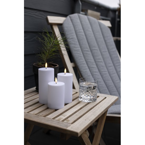 LED blockljus - utomhus, vit, 3-pack, inkl.fj&auml;rrkontroll