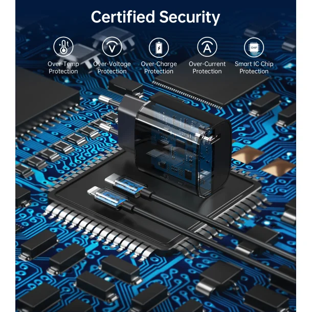 Choetech USB-C PD v&auml;ggladdare, 20W, svart