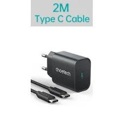 Choetech USB-C PD v&auml;ggladdare, 25W, svart