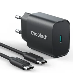Choetech USB-C PD v&auml;ggladdare, 25W, svart