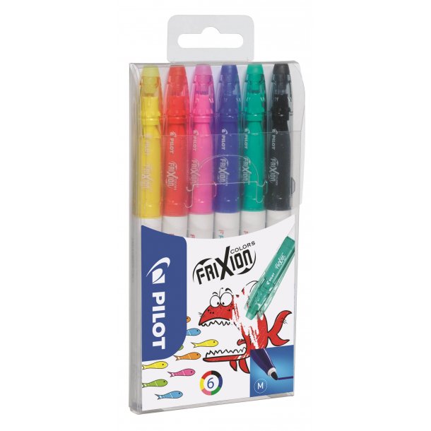 Pilot Frixion Colors 0,7, ass. frger, 6 st,  raderbar penna