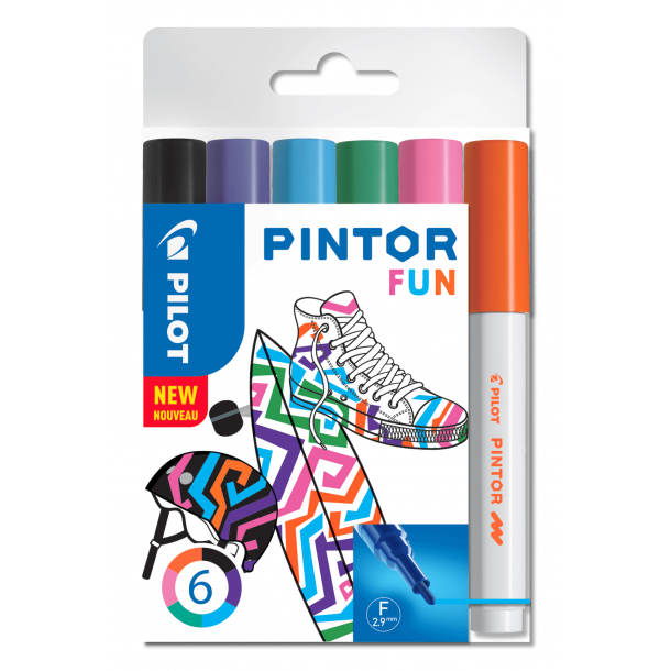 Pilot Marker Pintor Fine Fun Mix 1,0, ass. frger, 6 st, DIY-penna