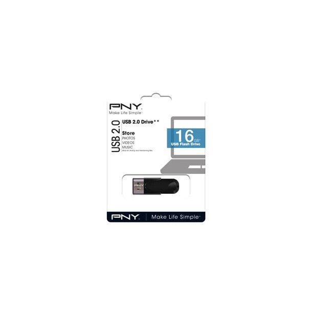 USB-minne 2.0 - PNY Attache 4, 16GB, svart