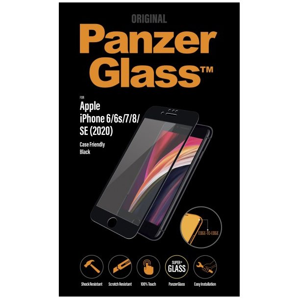 PanzerGlass Apple iPhone SE (2020)/8/7/6 Case Friendly, Black