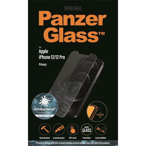 PanzerGlass Apple iPhone 12/12 Pro Privacy, antibacterial effect