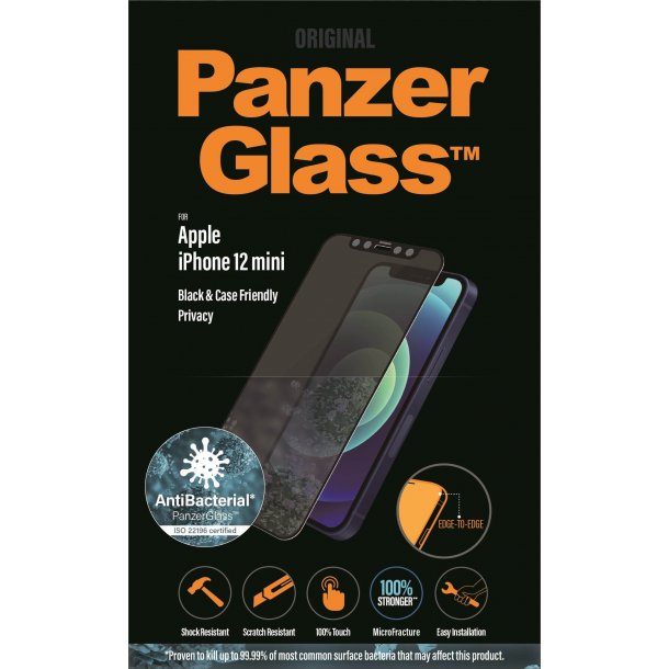 PanzerGlass Apple iPhone 12 mini, Privacy, svart