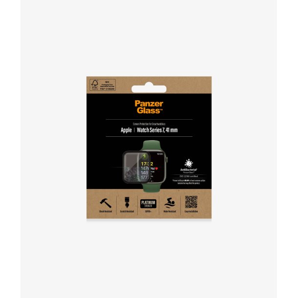 PanzerGlass Apple Watch Series 7 41 mm, svart