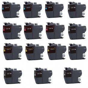 Pixojet ink cartridges Brother LC 3217, 15 pcs. discount pack 210 ml