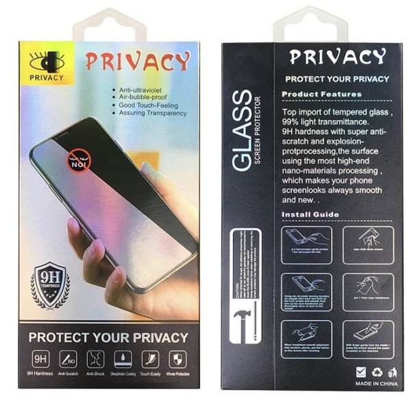 Skrmbeskyttelse (9H glas) - iPhone 12 Pro Max m. Privacy