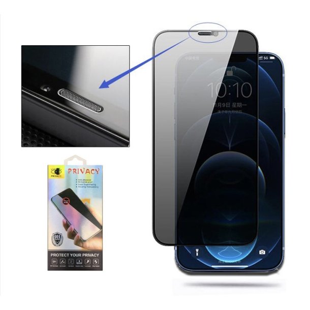 Skrmbeskyttelse (9H glas) - iPhone 11 Pro Max m. Privacy
