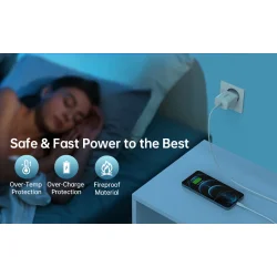 Choetech USB-C PD v&auml;ggladdare, 20W, vit