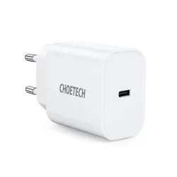 Choetech USB-C PD v&auml;ggladdare, 20W, vit