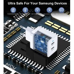 Choetech Dual Type-C V&auml;ggladdare 40W PD - Vit