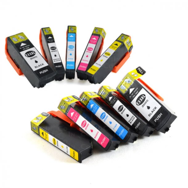 Epson 33 XL Ink Cartridge Combo Pack 10 pcs - Compatible - PBK/BK/C/M/Y 148 ml