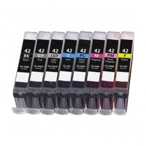 Kompatible blkpatroner Canon CLI 42 - 6384B001, 8 stk. rabatpakke 104 ml