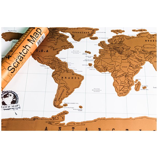 Scratch Map - Verdenskort som skrabes