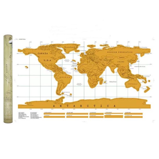 Verdenskort som skrabes - SCRATCH MAP 