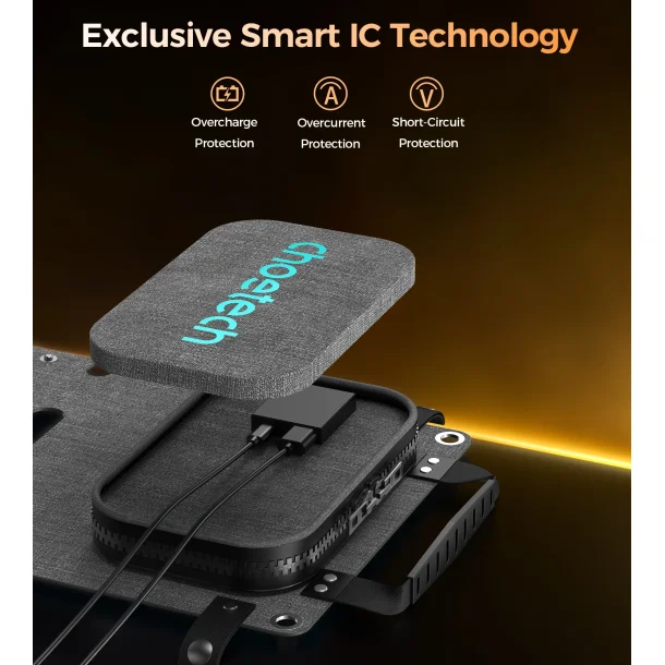 Choetech solpanel med 2 portar, 28W, gr