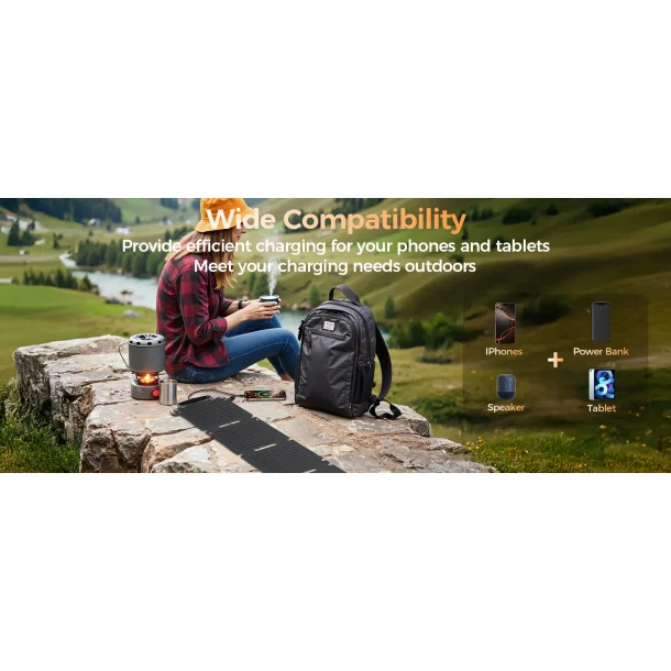 Choetech solpanel med 2 portar, 28W, gr