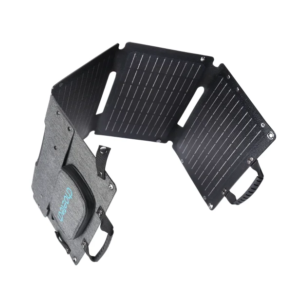 Choetech 2-portar (Typ-C + USB-A) solpanel, 40W, svart/gr