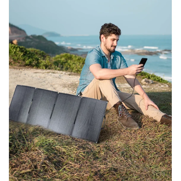 Choetech 2-Port Solpanel 40W - Type-C &amp; USB-A, Svart/Gr