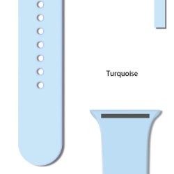 SERO Armband  fr Apple Watch i silikon, 42/44mm, turkos