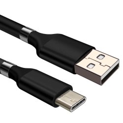 USB - USB-C QC magnetkabel, 2 m, svart