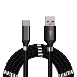 USB - USB-C QC magnetkabel, 2 m, svart