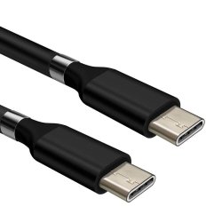 USB-C &ndash; USB-C QC magnetkabel, 2 m, svart