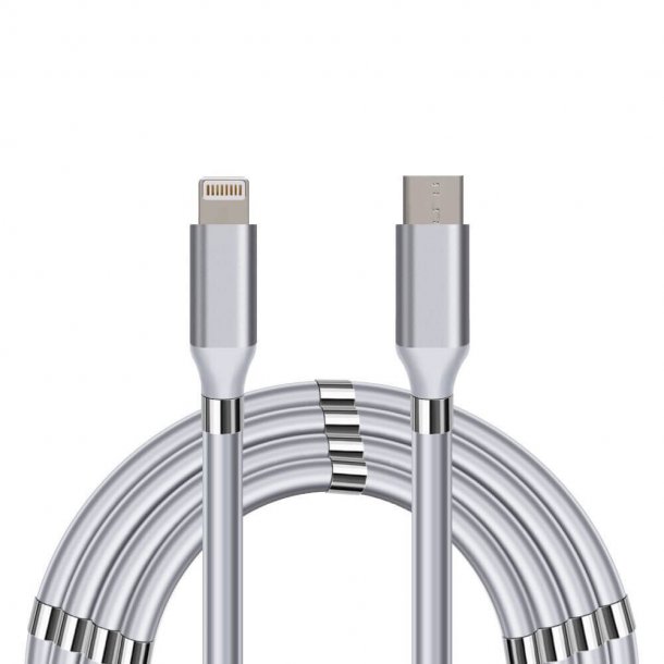 SERO QC magnetkabel, USB-C fr Lightning, 1m, vit