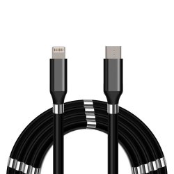 USB-C &ndash; Lightning QC magnetkabel, 2 m, svart