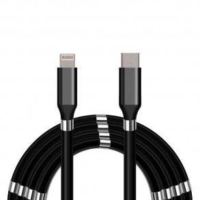 USB-C – Lightning QC magnetkabel, 2 m, svart