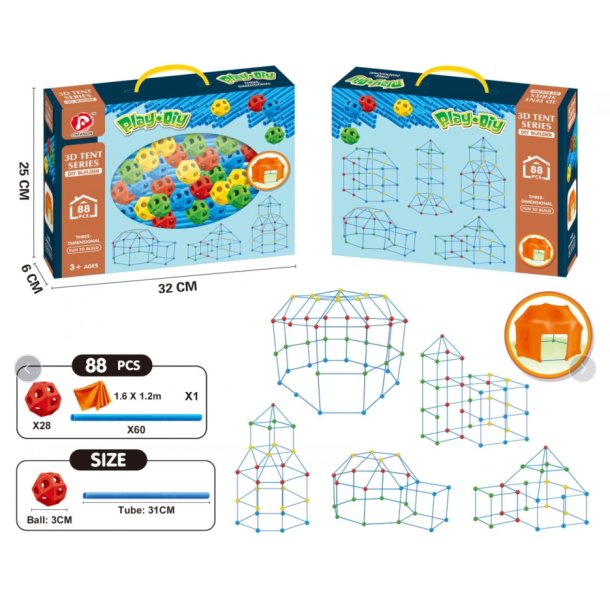 Byg-selv-hule, med 88 dele