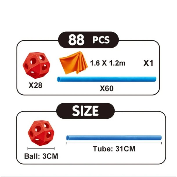 Byg-selv-hule, med 88 dele