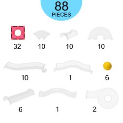 Magnetic Tiles kuglebane 88 stk + 60 stk byggest