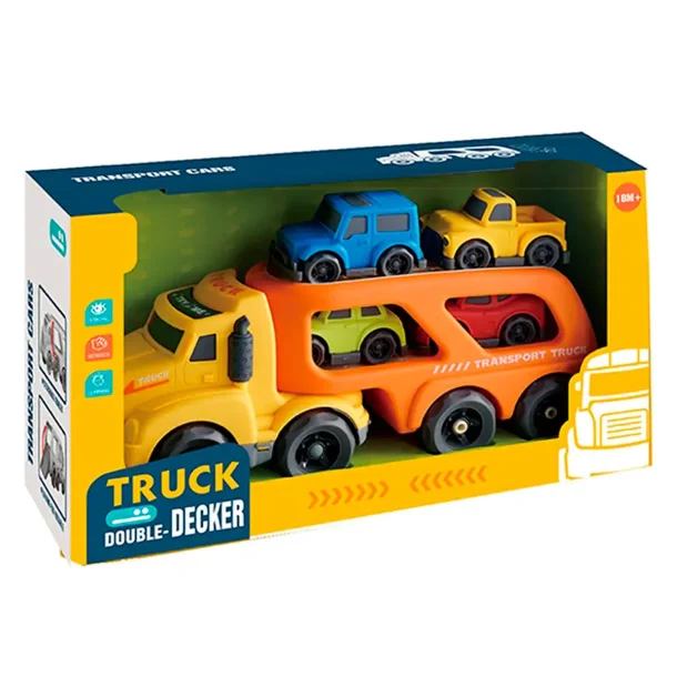Free Wheel Toy Transporter incl.4 cars (bioplast)
