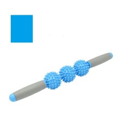 Massage roller with 3 balls, blue