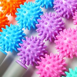 Massage roller with 3 balls, blue