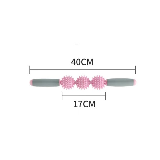 Massage roller with 3 balls, blue