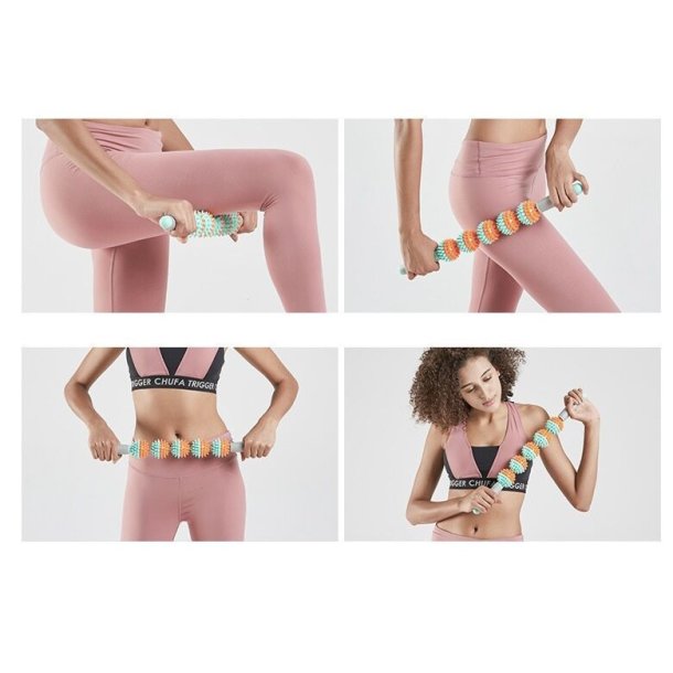 Massagerulle m. 5 bolde, orange