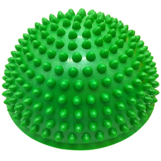 Balance half ball with massage knobs, 16 cm, green