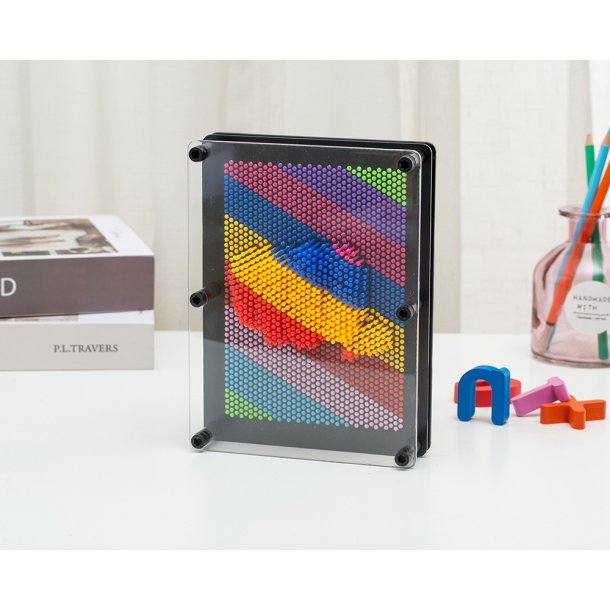 PinArt - 3D pladekunst, sort/rainbow