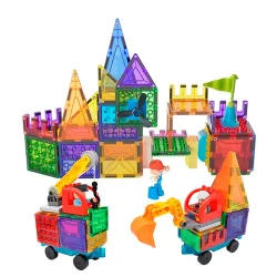 Magnetic Tiles Byggeplads, 65 dele