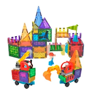 Magnetiska Plattor Byggeplats, 65 delar