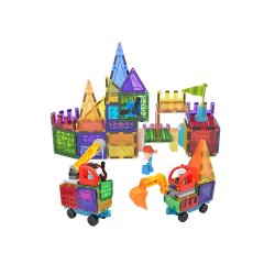 Magnetic Tiles Byggeplads, 65 dele